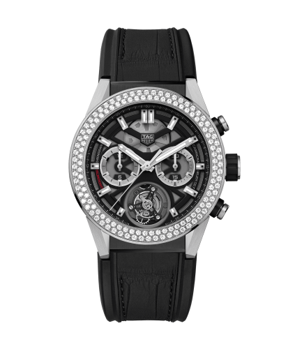 TAG Heuer Carrera Calibre Heuer 02T 45 Chronograph Tourbillon Titanium / Stainless Steel / Diamond / Alligator